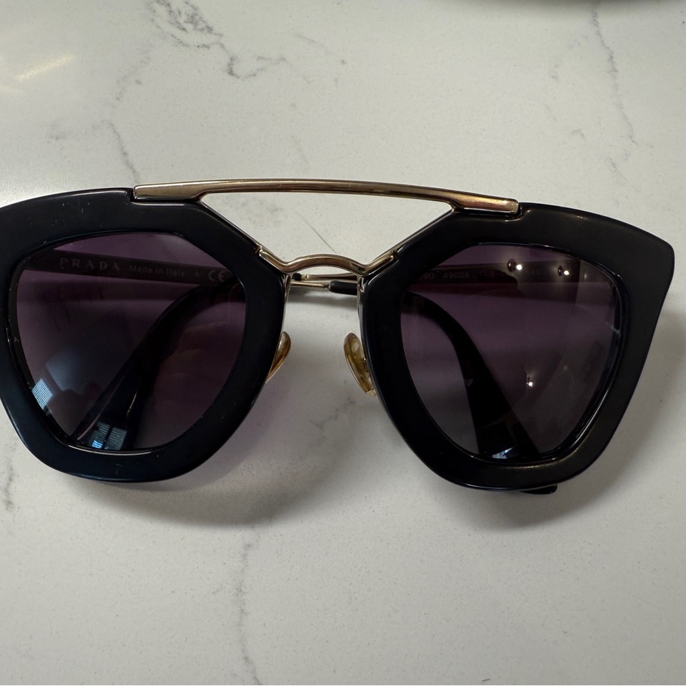 Prada Cinema Black and Gold Sunglasses - Picture 6 of 8